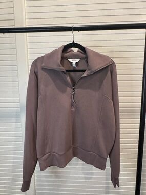 SPANX Air essentials Dusty Mauve Zip-Front Pullover